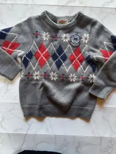 【週末限定割引】MIKI HOUSE アーガイル柄 セーター 100