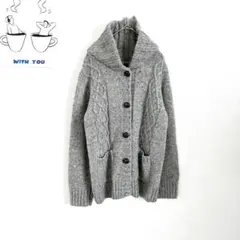 アーバンリサーチアイテムズ　ケーブル編みニットカーディガン　キレイめカジュアル