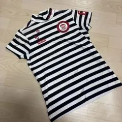 パーリーゲイツ☺︎モックネック　半袖Tシャツ　ボーダー　ゴルフウェア　1