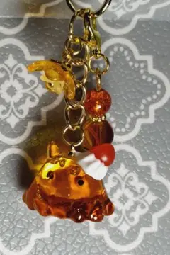 めんだこ/メンダコ/三連キーホルダー【レッド系・ノーマルゴールド金具