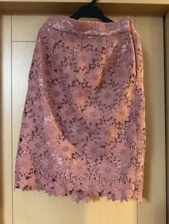【タグ付新品】OFUON レーススカート　膝下丈