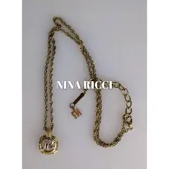 NINA RICCI ニナリッチ ロゴ ネックレス ペンダント ラインストーン