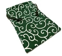 ハンドメイド　コップ袋　ミニ巾着　　唐草模様　緑