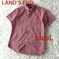 ♦︎クリーニング済み美品ランズエンド　ギンガムチェックシャツ　L