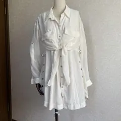 00s y2k vintage White 平成ギャル斜めストライプ長袖シャツ - メルカリ