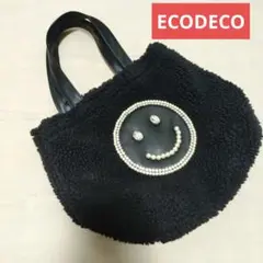 ECODECO フェイクボアトートバッグ　黒