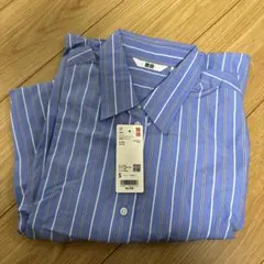 新品未使用‼️UNIQLO ロングシャツワンピース S ポケット付きブルー