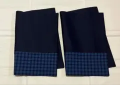 ランチョンマット 40×30 チェック　　グリーン　給食セット　ネイビー