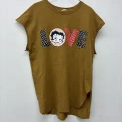 ベティ・ブープ LOVEプリント ノースリーブトップス　Ｌ　ラ29