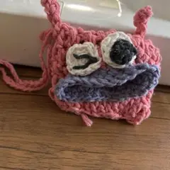 パクパクモンスター　ピンク　ワーイしてるティッシュケース