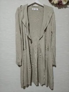 S187:美品❣️スーパービューティーロングカーディガン ベージュ系サイズ42