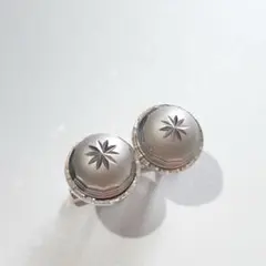 カフス 【M/91】 銀色　シルバーカラー　カフリンクス　ボタン　スターダスト