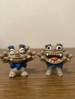 シーサー 置物 ミニチュア 2体セット