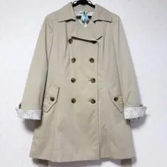 LES MUES トレンチコート ライナー付 M ベージュ AOKI 袖レース