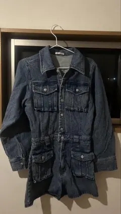 atmos pink デニム オールインワン