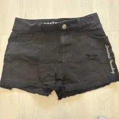 LOVETOXIC ブラック デニムショートパンツ