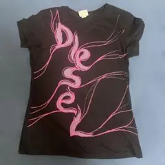 DIESEL ピンクロゴプリント Tシャツ ブラック130cmくらいのサムネイル