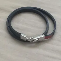 ネイビー レザー ダブルラップブレスレットのサムネイル