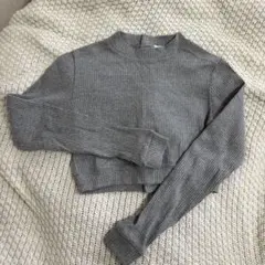 juemi グレー クロップドニット 長袖