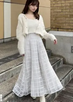 GRL キャミソールxカーディガンシャギーニットアンサンブル［pm502］