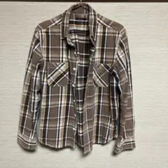 VINTAGE ネルシャツ ブラウン チェック 長袖