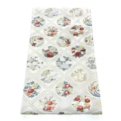 帯5916 ●高級 正絹 格天井絵紋 六通 袋帯