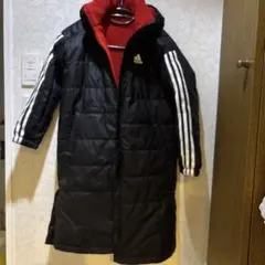 子供adidas ベンチコート 黒/赤 US S
