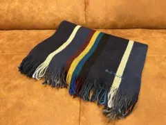 ポールスミス　ストライプリバーシブルマフラー　ウール100%