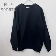 新品★エルスポーツ　トレーナー ブラック シンプル ロゴ 綿100%