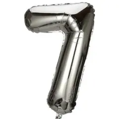 数字 バルーン 風船 誕生日 7 シルバー 90センチ バースデー ナンバー