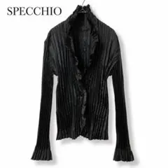 SPECCHIO シャトルプリーツ 洗える マルチカラー ロングカーディガン L