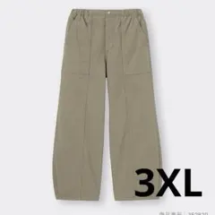GU コクーンジョガープルオンパンツ 3XL オリーブ
