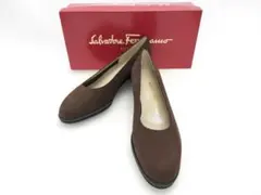Salvatore Ferragamo ブラウン パンプス 中ヒール