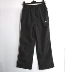 211　Kaepa　ナイロンパンツ　M　黒城ライン　裏地薄フリース　レディス