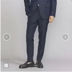 メランジ ポリエステル ノープリーツ パンツ【セットアップ対応】