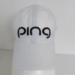 PING GOLF ホワイトキャップ 通気孔付き　サイズ　フリー