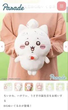 ちいかわ BIGぬいぐるみ ハチワレ 誕生日