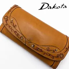 Dakota ダコタ 本革 花柄 カービング 長財布 キャメルのサムネイル