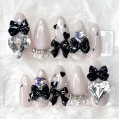 量産型 スナ系 ネイルチップ 現品 ちゅるん 韓国 ワンホン フレンチガーリー