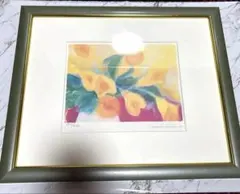 額装版画 『蓮の池』ジニー・キム　睡蓮 エディション・証明書有 サイン入 額装 版画 『蓮の池』ジニー・キム エディション・証明書・直筆サイン