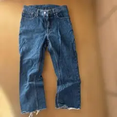 YOLO ダークブルー ストレートデニム S 7分丈くらい