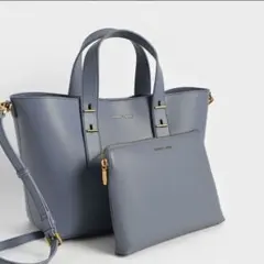 CHARLES&KEITH ショルダーバッグ　ダブルハンドル　スラウチーバッグ