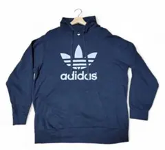 か*め様 adidas　パーカー　黒　L　フーディー トレフォイル　長袖　スウェ