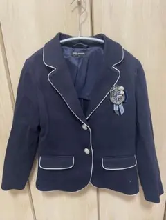 ポンポネット　ネイビー パイピング付きブレザー