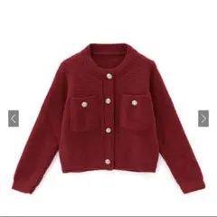 GRL ゴールドボタンショート丈ニットカーディガン　an1347