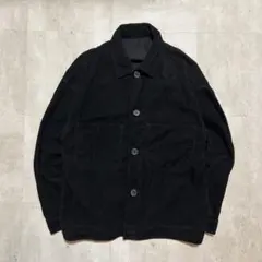 ブラックコーデュロイジャケット L