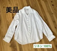 【美品】COS RERAXED リネン100% XLホワイトシャツ