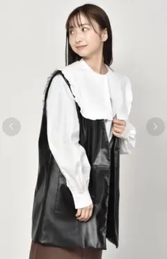 RETORO GIRL フェイクレザーベスト ブラックのサムネイル