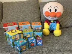 セット　アンパンマン ぬいぐるみ　縦35cm ＋　知育ボックス