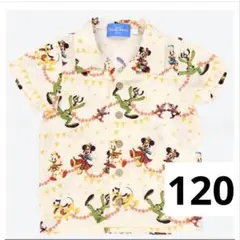 美品ディズニーリゾート　40周年　アロハシャツ　120サイズ　レーヨン100%